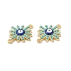 Alloy Connector Charms with Blue Enamel and Synthetic Turquoise FIND-H039-41G-2