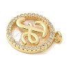 Brass Micro Pave Cubic Zirconia Pendants KK-K298-29A-G-2