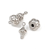 Brass Micro Pave Cubic Zirconia Screw Clasps KK-C136-03P-2