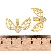 Brass Micro Pave Clear Cubic Zirconia Pendants CU-CBA6A75-08B-G-3