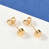 Ion Plating(IP) Flat Round 304 Stainless Steel Stud Earrings EJEW-O052-08G-3