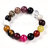 Natural Mixed Gemstone Round Beads Stretch Bracelets for Women Men  G-T141-20-3