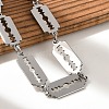 304 Stainless Steel Rectangle Link Chains Bracelets for Men & Women BJEW-D042-38P-2