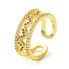 Brass Micro Pave Cubic Zirconia Ring RJEW-Z033-09D-1