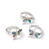 Natural Paua Shell Adjustable Rings RJEW-G260-01P-06-1