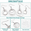 Unicraftale 12 Pairs 4 Style Glass Blank Dome Dangle Earrings EJEW-UN0002-21-5