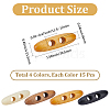 60Pcs 4 Colors 2-Hole Wood Buttons BUTT-GF0004-25A-2