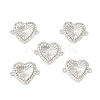 Brass Micro Pave Clear Cubic Zirconia Connector Charms KK-E068-VB341-3