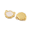 Rack Plating Brass Pave Natural Shell Flower Charms KK-C074-53G-2