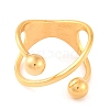 Ion Plating(IP) 304 Stainless Steel Round Finger Rings for Women RJEW-S414-35B-G-2