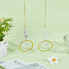 2Pcs Round Glass & Natural Rose Quartz & Amethyst Chips Hanging Suncatchers HJEW-LP00076-1