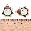 Christmas Theme Barrel Plating Alloy Enamel Pendants PALLOY-S192-01KCG-05-3