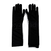 Long Polyester Skeleton Hand Horror Full Finger Gloves AJEW-A045-01B-2