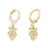 Clear Cubic Zirconia Girl Dangle Leverback Earrings EJEW-N012-61-1