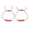 2Pcs Natural & Dyed Malaysia Jade & Alloy & Brass Beads Bracelets BJEW-JB11211-1