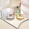 2Pcs 2 Colors Alloy with Crystal Rhinestone Finger Rings RJEW-TADJ0001-01E-4