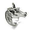 Unicorn Alloy Open Cuff Rings RJEW-k275-48AS-1