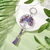 Tree of Life Alloy Natural Amethyst & Synthetic Moonstone Keychain KEYC-JKC00987-03-2