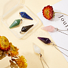 Olycraft 6Pcs 6 Style Natural Mixed Gemstone Pointed Pendants KK-OC0001-22-5