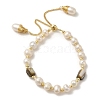 Natural Pearl & Shell Beaded Slider Bracelets BJEW-C051-57G-1