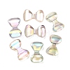 UV Plating Rainbow Iridescent Transparent Acrylic Beads OACR-F006-04-1