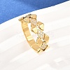 304 Stainless Steel Micro Pave Cubic Zirconia Finger Rings for Women RJEW-K315-03G-3