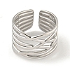 Non-Tarnish 304 Stainless Steel Open Cuff Ring RJEW-A043-27P-2