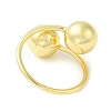 Rack Plating Brass Round Ball Cuff Rings RJEW-D015-01G-3