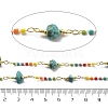 Synthetic Turquoise & Glass Link Chains CHC-K014-15G-01-3