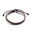 Adjustable Braided Leather Cord Bracelets BJEW-P099-21B-1