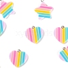 20Pcs 2 Style Rainbow Resin Pendants CRES-LS0001-04-4