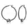 Knot Shaped Brass Hoop Earrings FS-WGE48BC-09-1