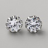Brass Clear Cubic Zirconia Cufflinks LS-BUTT-WH0012-18P-1