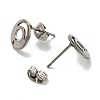 Non-Tarnish 201 Stainless Steel Stud Earring Findings STAS-D244-24P-A-2