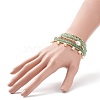 5Pcs 5 Style Natural Green Aventurine & Brass Beaded Stretch Bracelets Set BJEW-JB08870-03-3