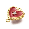 304 Stainless Steel Enamel Heart Connector Charms STAS-Q337-02G-3