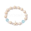 Synthetic Turquoise & Wood & Glass Beaded Stretch Bracelets for Boys Girls BJEW-JB11129-02-1