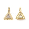 Brass Micro Pave Clear Cubic Zirconia Pendants KK-E068-VF328-1