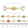 Brass Enamel Daisy Link Chains CHC-G024-03G-2