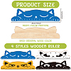 4Pcs 4 Styles Poplar Wood Ruler DIY-WH0663-001-2