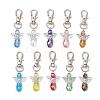 10Pcs 10 Colors Angel Glass Pendant Decorations HJEW-JM02567-1