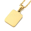 Ion Plating(IP) Rectangle with Initial Letter 304 Stainless Steel Pendant Necklace NJEW-R265-04G-N-2