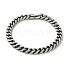 304 Stainless Steel Cuban Link Chain Bracelets for Women Men BJEW-Q341-15D-AS-1