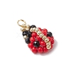 Glass Seed Beads Ladybird Pendants PALLOY-MZ00453-3