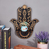 Hamsa Hand Wooden Crystal Sphere Display Stands AJEW-WH0258-822E-4