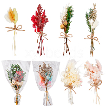 HOBBIESAY 8Pcs 8 Style Mini Dried Flower Bouquet AJEW-HY0001-33