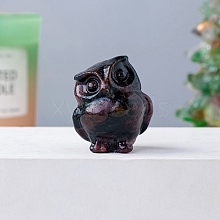 Natural Garnet Carved Healing Owl Figurines PW-WG13335-01