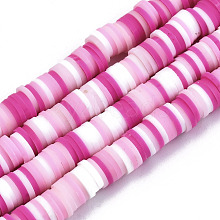 Handmade Polymer Clay Beads Strands CLAY-R089-6mm-093