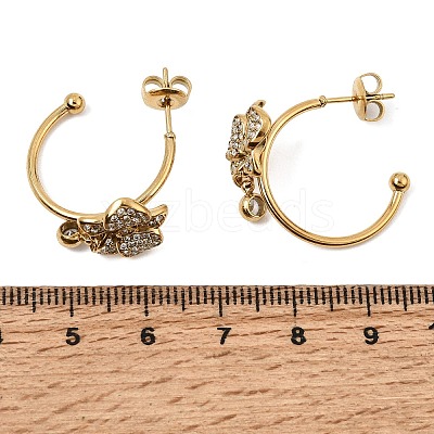 316L Surgical Stainless Micro Pave Clear Cubic Zirconia Stud Earrings SA-CBA2989-01-1