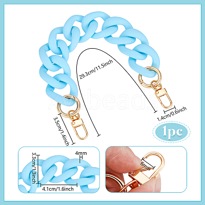 1Pc Opaque Acrylic Twisted Chain Bag Extender Chains PURS-PH0001-41A-1